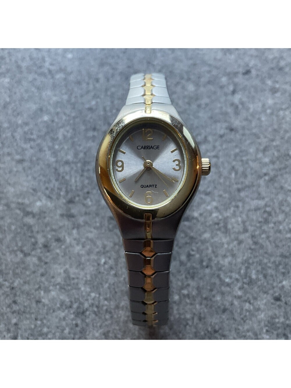 Carriage by Timex Womens Watch Two Tone Case and Expansion Band EUC Bin H